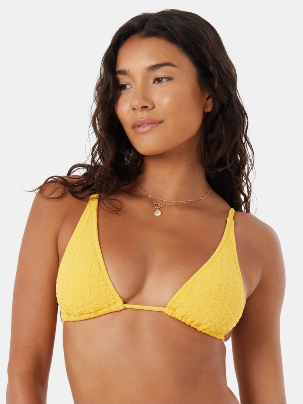 Roxy  Bikini Top NWT | Built‑Up Triangle Yellow Swim Top | Size XS